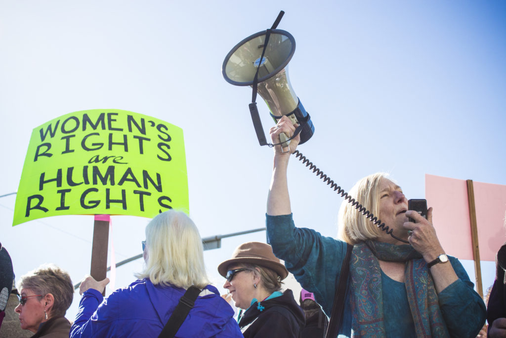 Planned Parenthood supporters gather outside Humboldt County Courthouse