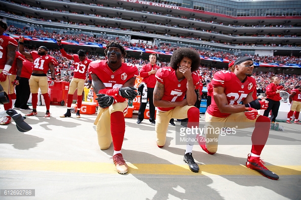 Please kneel for our national anthem