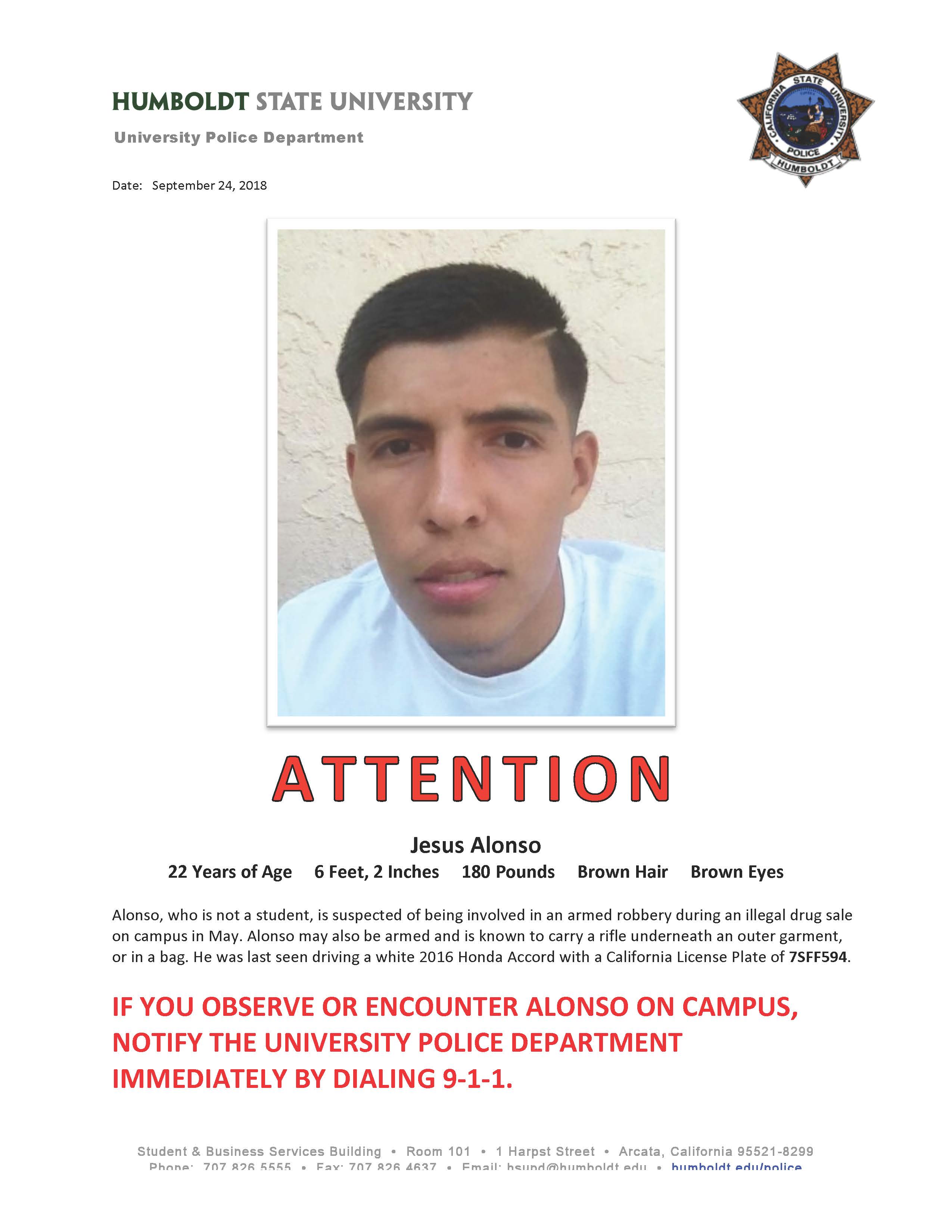 University Police Alert: Suspicious Individual