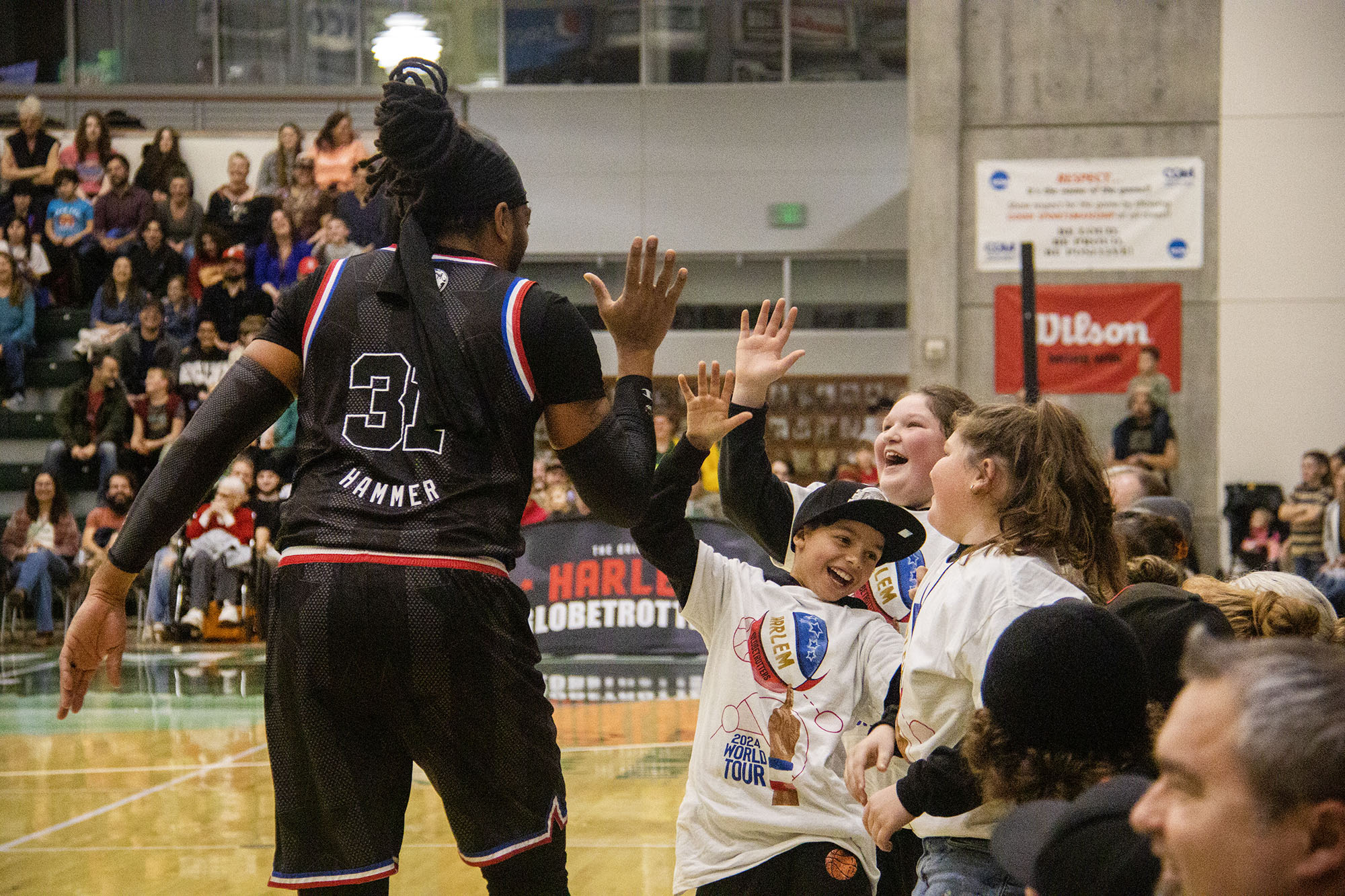A goofy night with the Globetrotters; scenes from the game at Cal Poly Humboldt