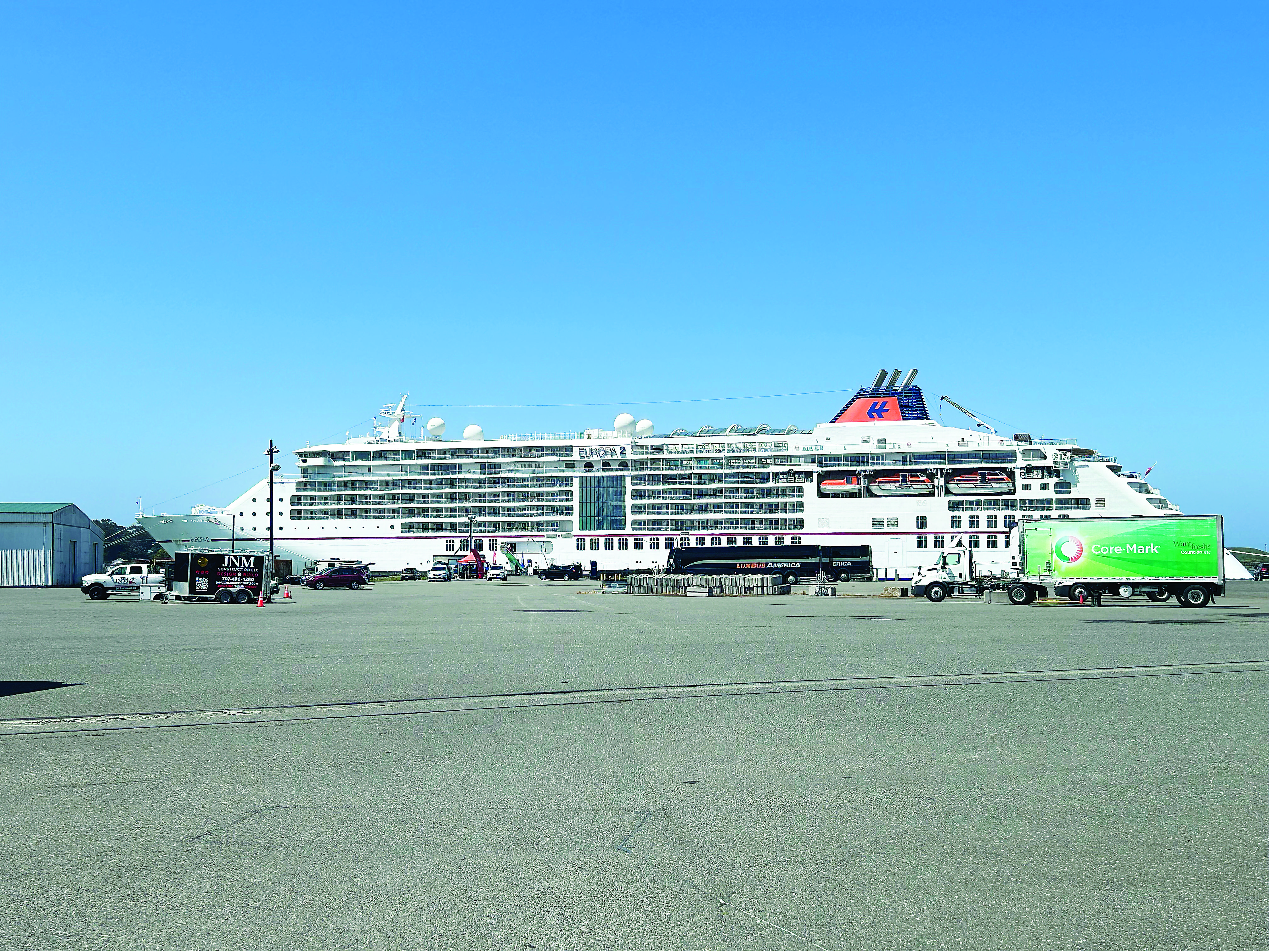 German cruise ship looms over Humboldt Bay harbor