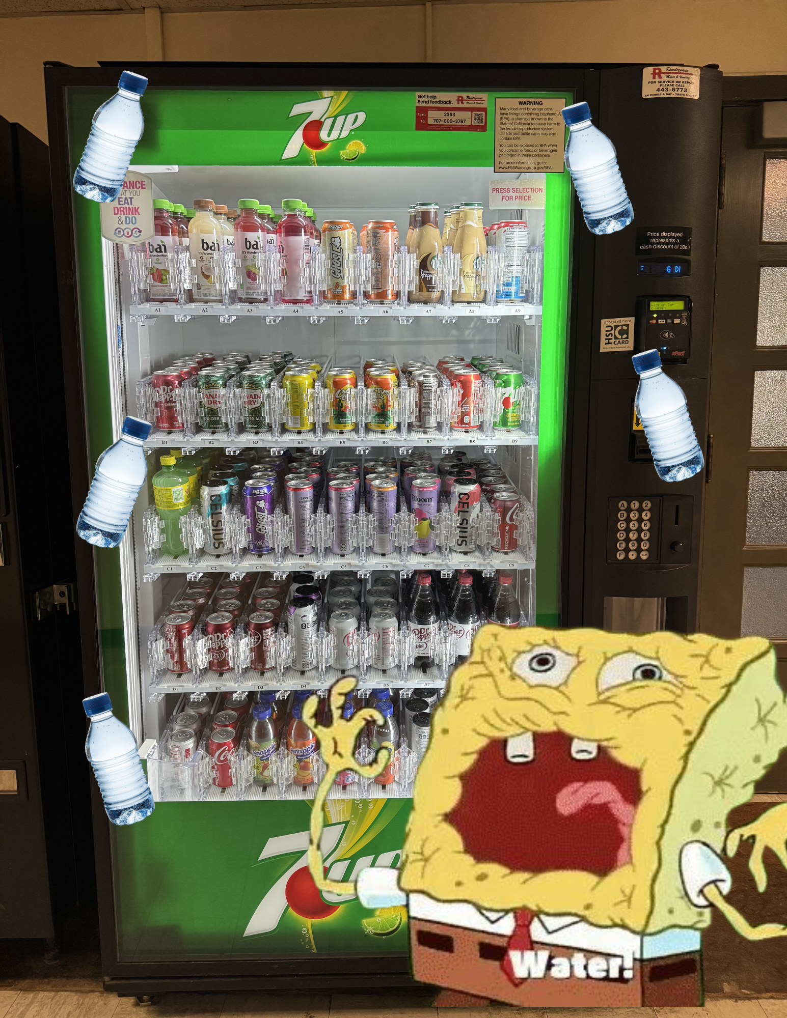Where the water bottles at?
